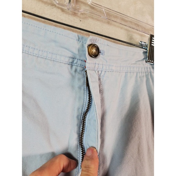 IZOD Saltwater Shorts Mens Size 42 Light Blue Cotton Medium Wash Slash Pockets - Picture 6 of 16